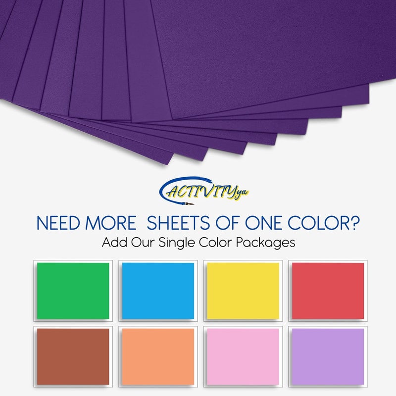 ACTIVITYYA Purple EVA Foam Sheets, 6 x 9 Inch, 2mm Thick – Foam Paper for DIY Arts and Crafts, School Projects, and More – 8 Pack - Image 3